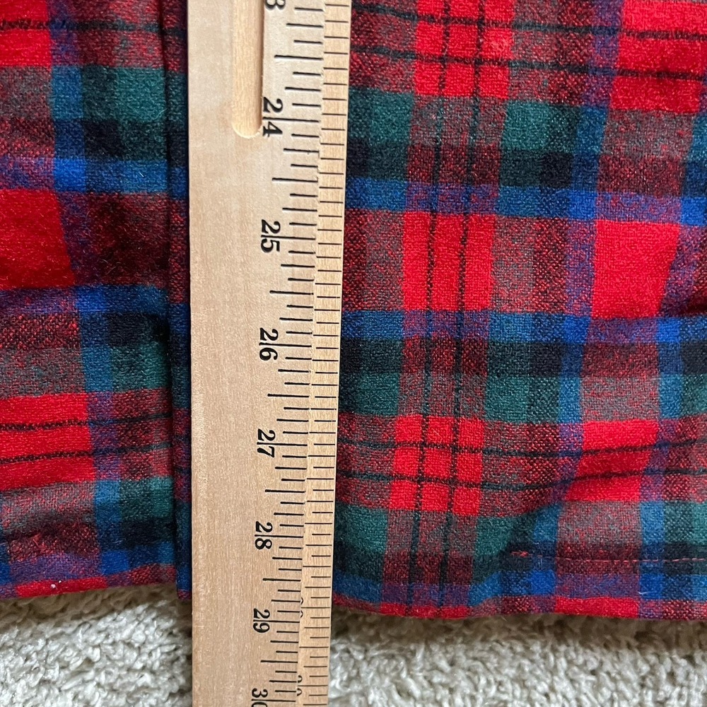 VTG 70s‎ Pendleton Board Shirt Red Plaid Wool Flannel Men's M USA Loop Collar - Picture 7 of 9